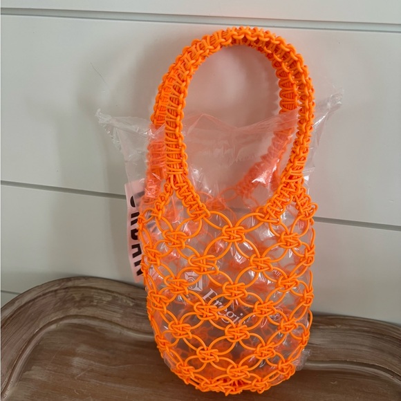 Urban Outfitters Mesh Bucket Bag In Orange NWT - Picture 3 of 3